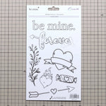 sticker aquarelle fleurs rubans coeurs diamant ancre cupcake oiseau flèche texte be mine forever
