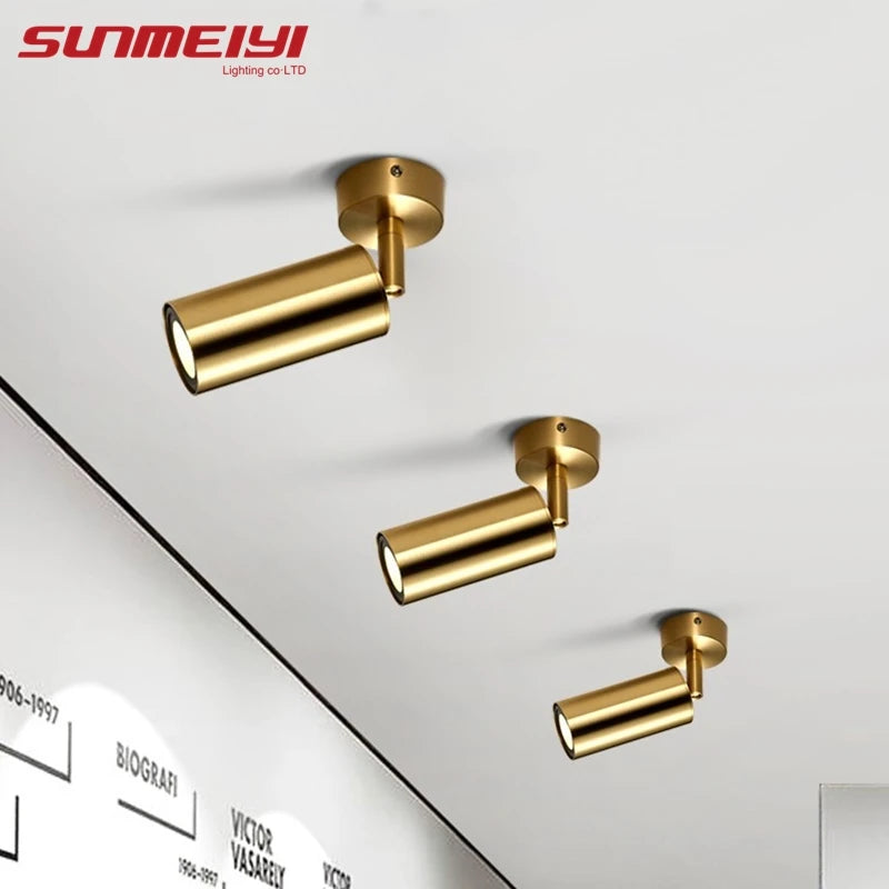 Spot moderne or poli gu10 ampoules éclairage quotidien lisse occlusion aluminium