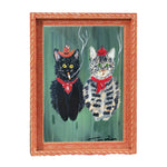 cadre magnétique bois orange motif animaux paysages artistique décoration mur
