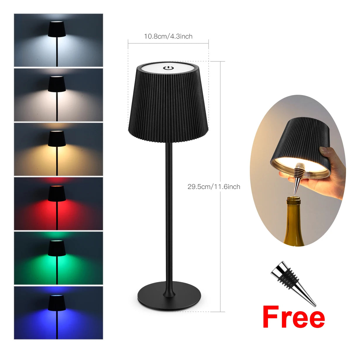 lampe décorative led rechargeable usb plusieurs couleurs abatjour opaque moderne minimaliste