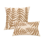housses coussins motif feuilles texte love coton polyester beige rustique adhésifs tassels decoration