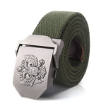 ceinture homme toile métal camouflage noir double aigle militaire décontracté opacité