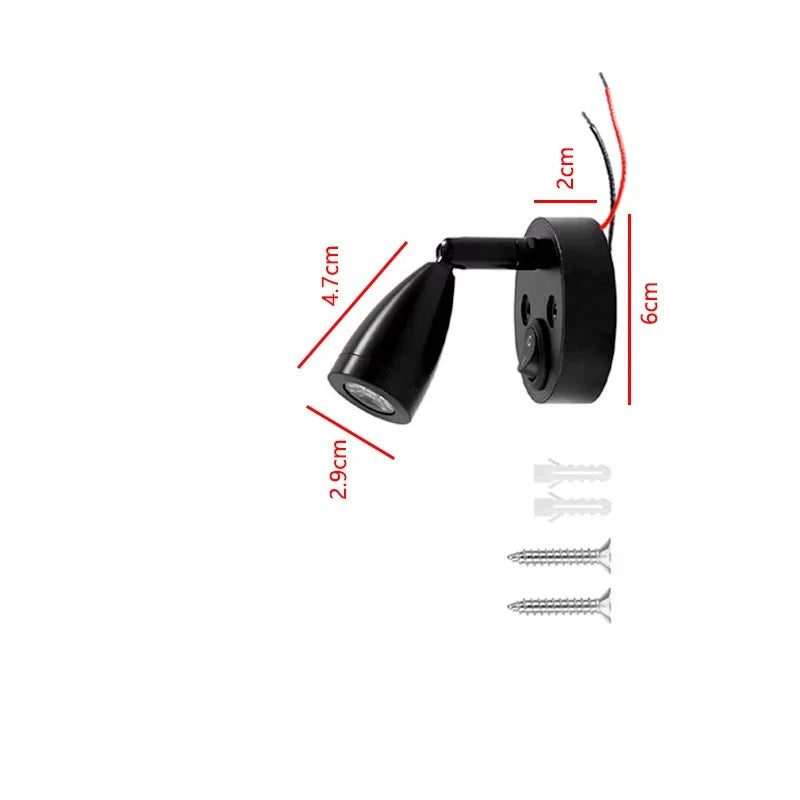 lampe murale flexible argentée moderne interrupteur inclinable led 12v cuisine salle manger