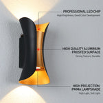 applique murale led aluminium noir or moderne jardin veranda interieur