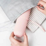 organisateur brosse dents portable rose blanc gris vert rayé moderne imperméable eco friendly PVC