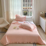 couvre lit coton tie dye rayures vert clair classique simple lit maison