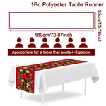 table noël polyester motifs noël père noël renne flocons or rouge blanc hiver traditionnelle