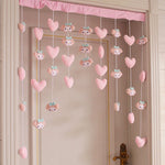 rideau decoratif doux papillons etoiles rose velours semi transparent enfantin chambre fille