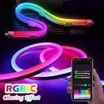 ruban led flexible multicolore rouge vert bleu violet lisse fluo moderne clips vis