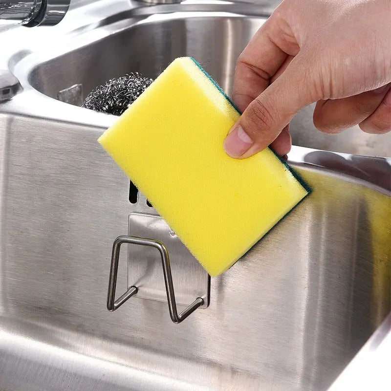 porte savon balai adhésif moderne acier inoxydable vert jaune grisrugose brillante pratique cuisine