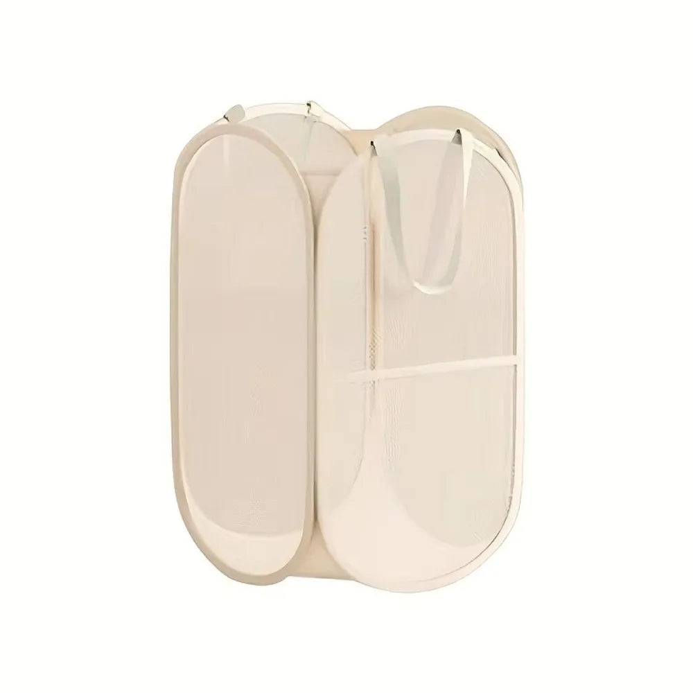 panier rangement moderne beige clair maille poignées compartiments grande capacité secondaire