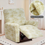 housse fauteuil inclinable beige clair tissu petits points noirs protection siège salon moderne extensible