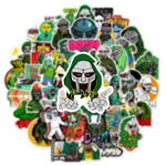 stickers cartoon graphiques personnages dessins animés masques logos doom multicolore vert noir rouge bleu