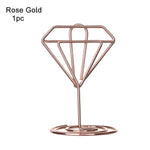 pinces papier cœur diamant moderne or rose argenté métal décoratif cartes notes support