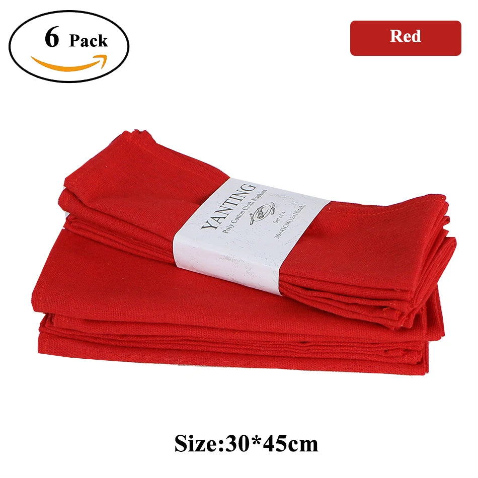 serviettes table tissu rouge vert noir 30x45cm uni réutilisable fêtes mariage opaques classiques pièces