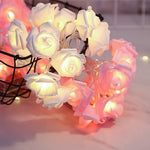 guirlande lumineuse flocons roses led batterie noël blanc rose verte festive moderne