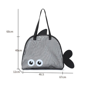sac plage réutilisable orange vert bleu poisson transparent poissons pelle jouets voyage tridimensionnel