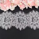 veilleuse mariage blanc cassé dentelle florale classique largeur 3m opacité bordure dentelle