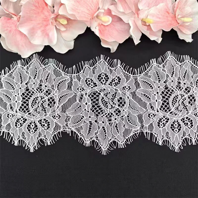 veilleuse mariage blanc cassé dentelle florale classique largeur 3m opacité bordure dentelle