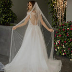 voile mariée classique blanc opacité monocouche bord coupé accessoire mariage femme adulte
