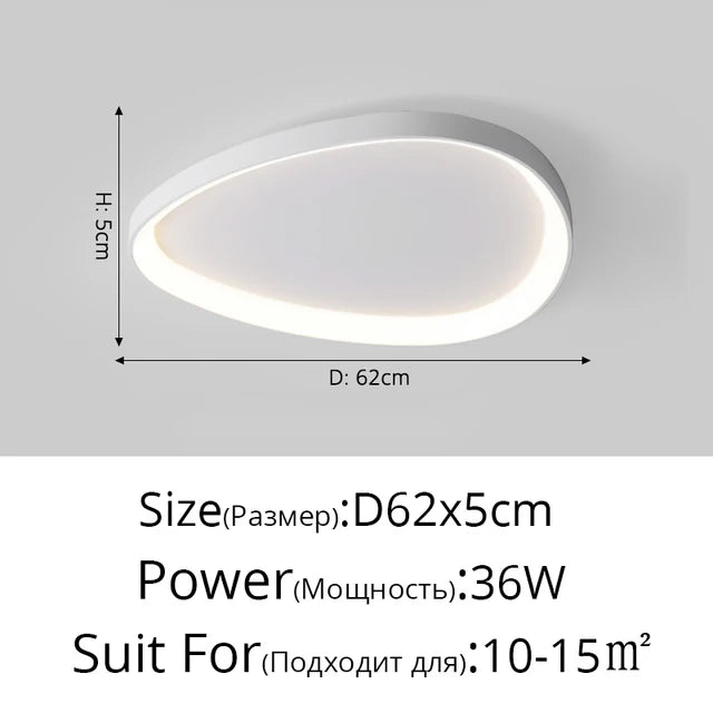 plafonnier led moderne blanc rond lumineux intérieur salon chambre salle manger
