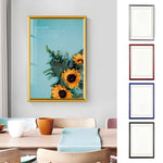 Cadre tableau A4 classique bordure géométrique couleurs bleu marine rouge doré argenté