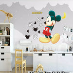 autocollant mural mickey minnie mouse dessin animé décoration chambre enfant sticker mur décoratif pvc