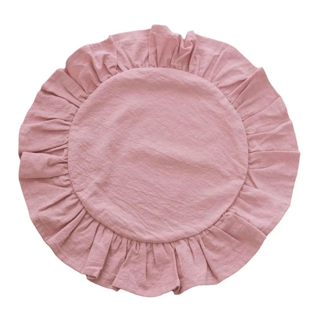 serviettes table décoratives rose clair vert pastel beige rustiques douces plissées table mariage