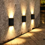 lumière solaire murale noire moderne ip65 led adhésif vis extérieure jardin balcon