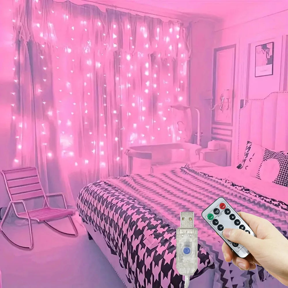 guirlande lumineuse led usb décoration intérieur chambre mariage fête rose blanc multicolore points lumineux