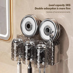 porte produits mural transparent texturé moderne ventouse brosses dents salle bain