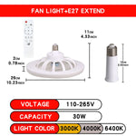 ventilateur lampe led moderne blanc grille télécommande flux lumineux certification ul rohs