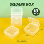 boîtes rangement transparentes clips bijoux plastique modernes pratiques 10 pièces