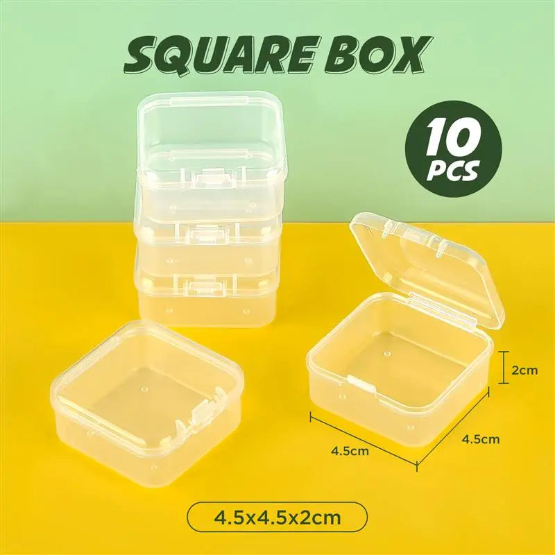 boîtes rangement transparentes clips bijoux plastique modernes pratiques 10 pièces