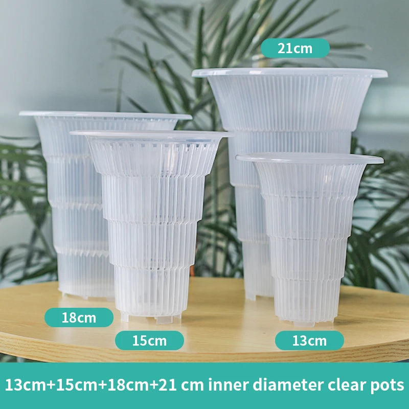 cache pot moderne cattleya phalaenopsis blanc noir air pruning racines controle drainage
