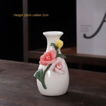 vases céramique blanc fleurs relief classique intérieur décoration maison vintage faux fleurs miniature