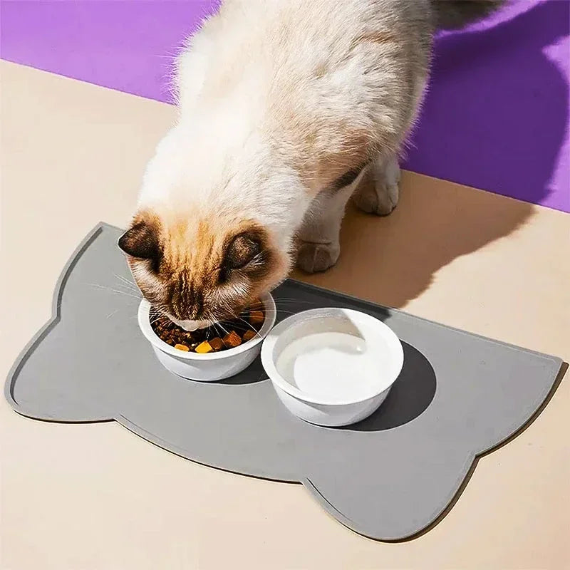 tapis silicone anti déversement chat chien moderne bols animaux transparents grande taille