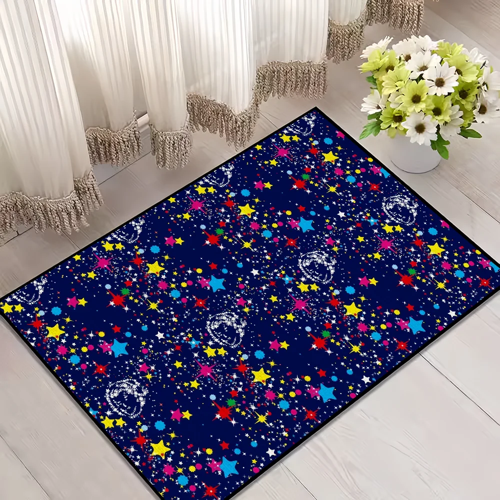 tapis oriental rayé astronautes noir blanc moderne antidérapant polyester adultes chambre salon
