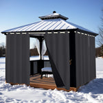 rideau pergola blackout polyester quilté moderne extérieur beige noir