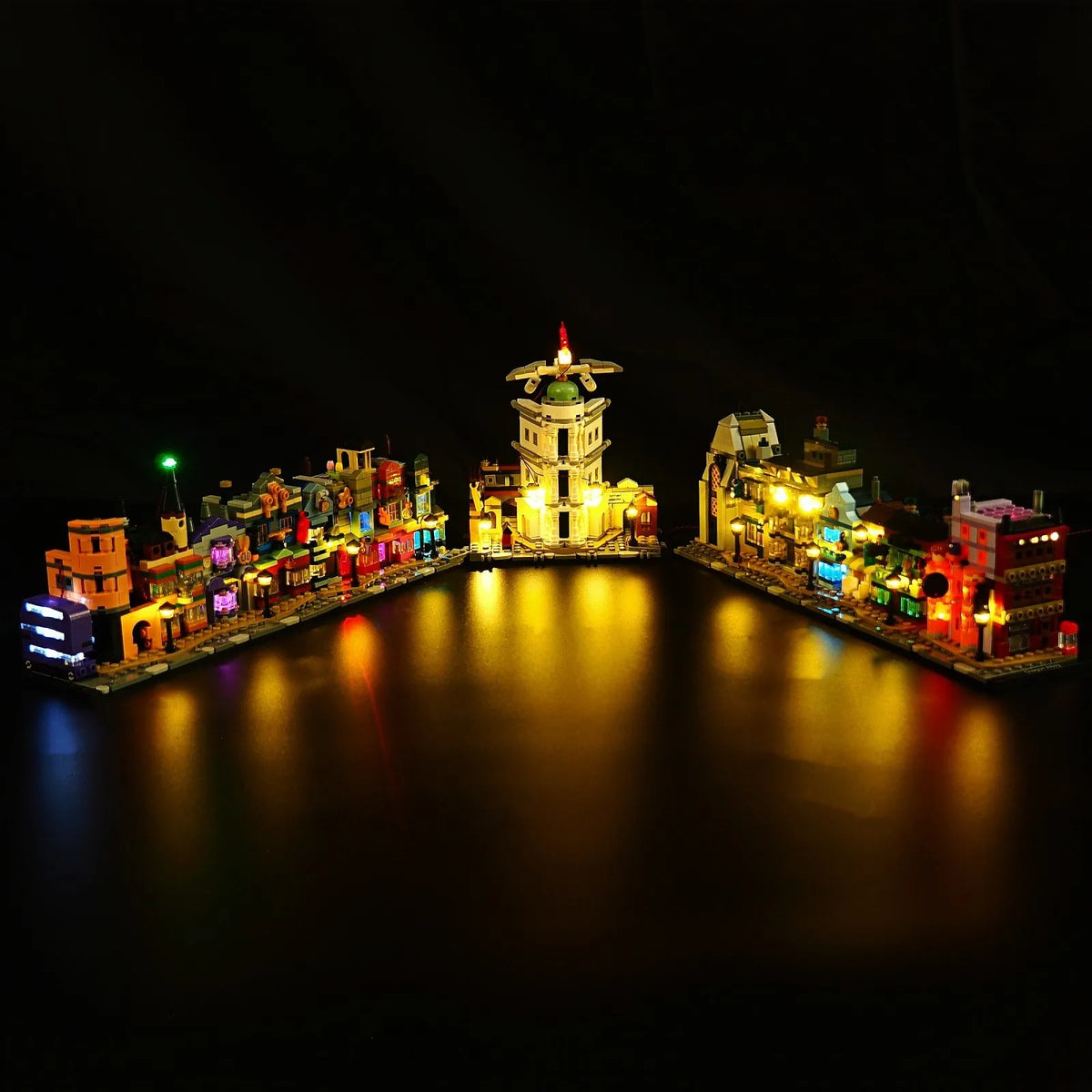 maquette ville lego multicolore led lumiere usb câble instructions classique magasin magie