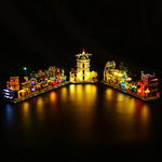 maquette ville lego multicolore led lumiere usb câble instructions classique magasin magie