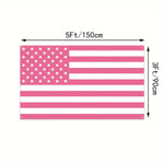 drapeau rose étoiles blanches décoration intérieure rayures horizontales accrochage salon classique vinyle