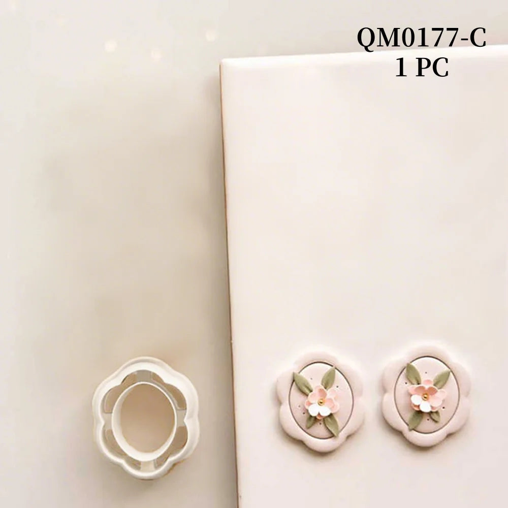 ciseaux embossing fleurs décoratives boucles d'oreilles artisanat outils modélisation céramique polymère découpe 3d blanc