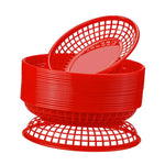 paniers ovales plastique rouge noir grille service alimentaire party trays restaurants
