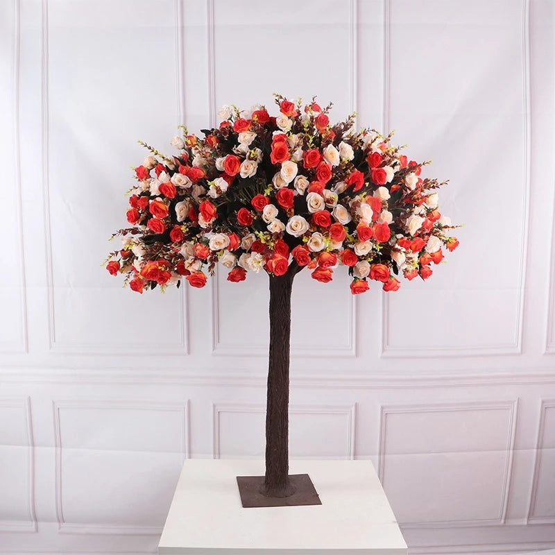 arbre artificiel fleurs naturel moderne minimaliste blanc rose violet rouge décoration extérieur anniversaire mariage