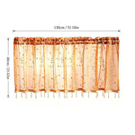 rideau semi transparent polyester brodé floral doré orange clair classique 130cm 60cm