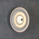 applique murale moderne minimaliste blanc gris ondulations concentriques surface mate led chambre salon