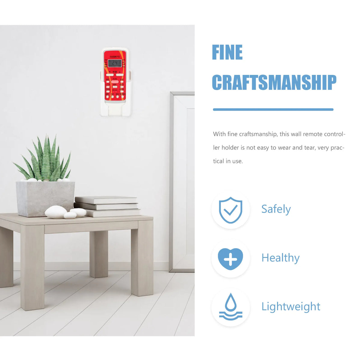 porte télécommande mural auto adhésif pièces blanc moderne minimaliste anti poussière