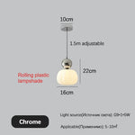 lampe suspendue moderne pendentif chrome blanc led minimaliste chambre salle manger