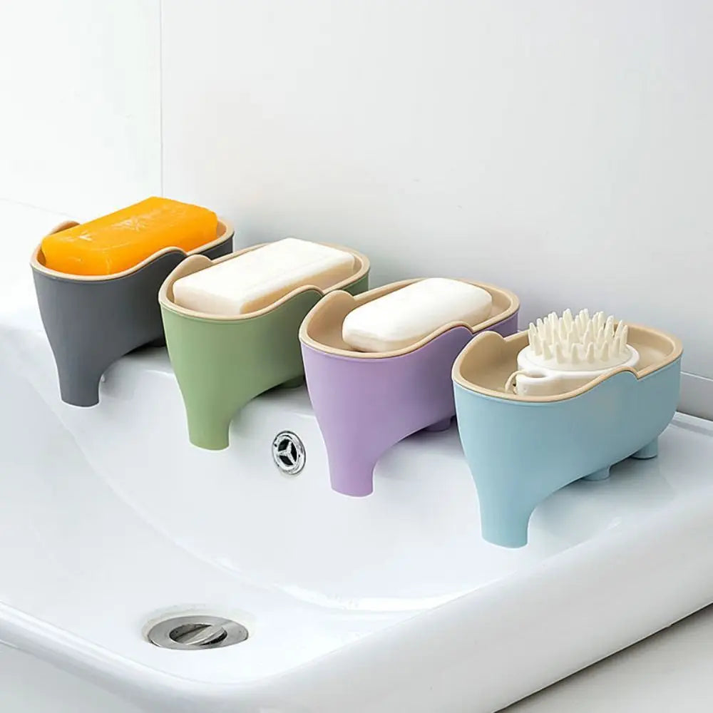 support savon moderne antidérapant plastique vert violet bleu gris plat lisse auto drainant salle